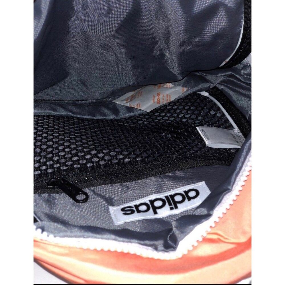 Adidas Mini backpack peach colored with white accents B36 - Picture 3 of 6